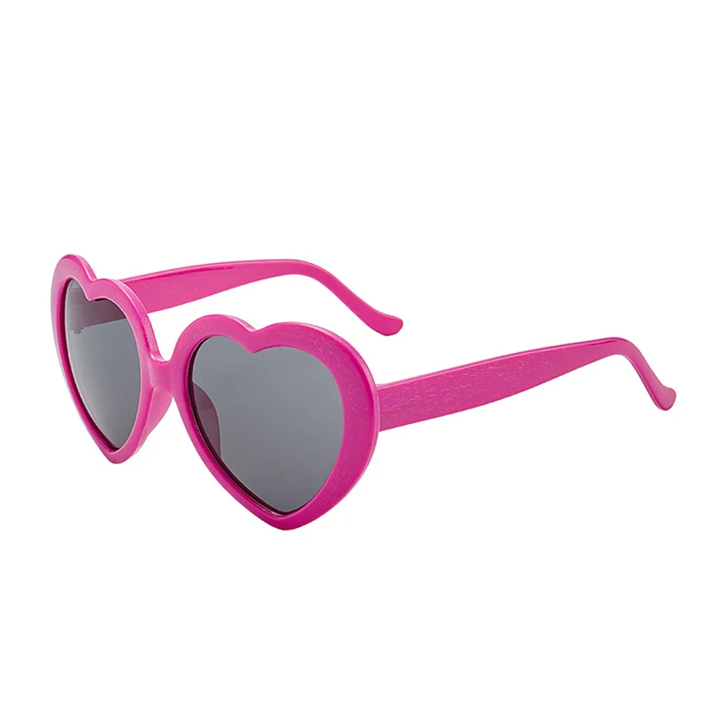 Peach heart Sunglasses love Sunglasses European and American trend frameless conjoined Sunglasses dazzling color glasses cute sunglasses Sunglasses