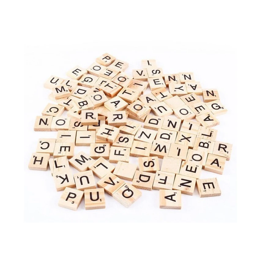 

100pcs/lot High Quality Mini English Alphabet Puzzle Wooden Clamps For Children Literacy Box Wood Crafts