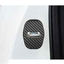 Carbon Fiber Car Door Lock Protective Cover For Peugeot 206 207 208 306 307 308 407 408 508 2008 3008 accessories
