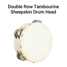6 дюймов Деревянный Бубен колокольчик ручной барабан овчина барабанная головка двухрядные джинглы ударный инструмент для детей музыкальная игрушка