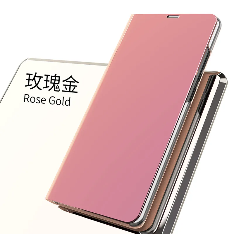 Rose Gold Зеркальный чехол для huawei Honor View 20 Honor 20 Lite, флип-чехол s, чехол из искусственной кожи+ пластиковая книга, Стильный чехол для Honor 20i 20 Pro, чехол 20S - Цвет: Rose Gold