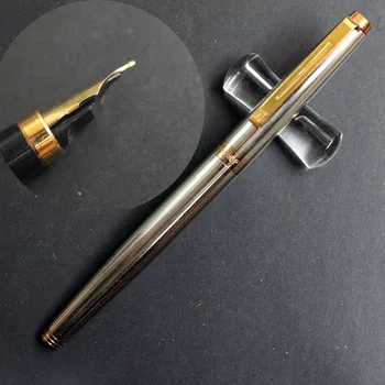 

Old Stock TS Metal Fountain Pen Steel Ink Pen Aerometric Filler Fine Nib Golden Clip Business Office school supplies Writing
