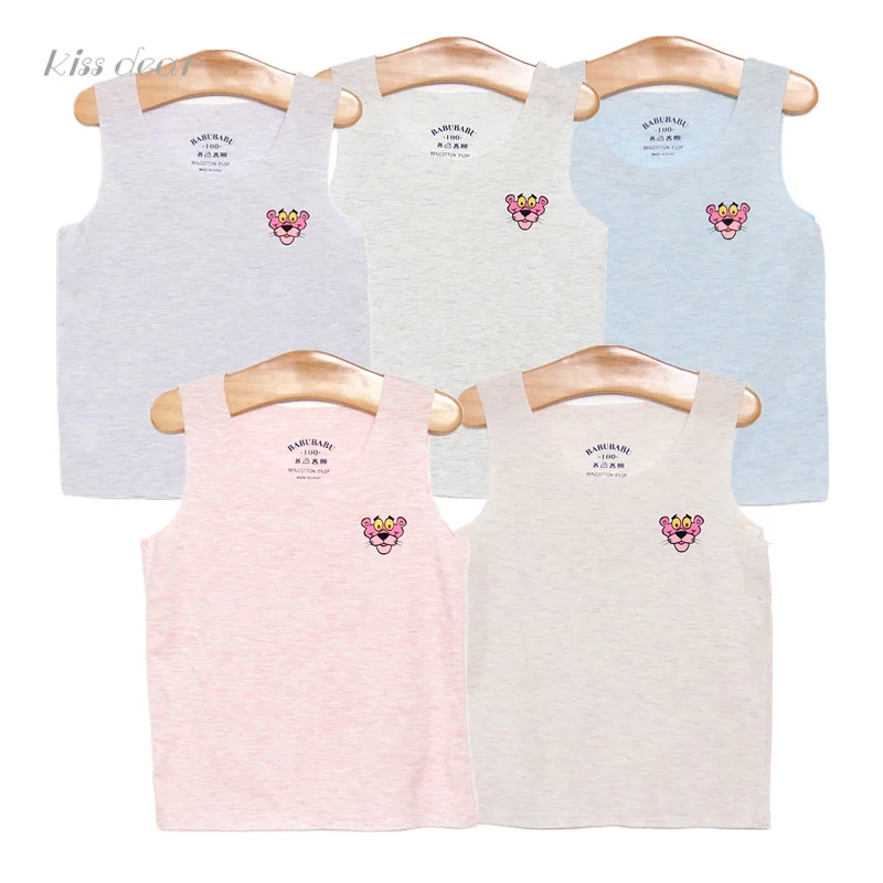 New Style Colored Cotton Men And Women Children Small Camisole Outer Wear Newborn Infant Children Vest Summer Thin Kids Seemless