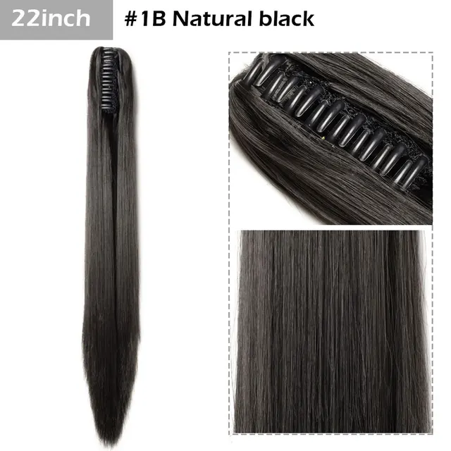 S-noilite Syntheitc Big Grab Ponytail Hair Extension Claw Clip In Ponytail Extension Hair Fake Hairpiece For Women Daily Party 22-648