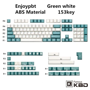 Enjoypbt keycap 153Key cherry height green white abs opaque material two-color injection molding use most mechanical keyboard 1