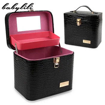 

Beauticians Cosmetic Cases Women Professional Large Make Up Organizer Box Travel Suitcase with Mirror Waterproof Toiletry Bags