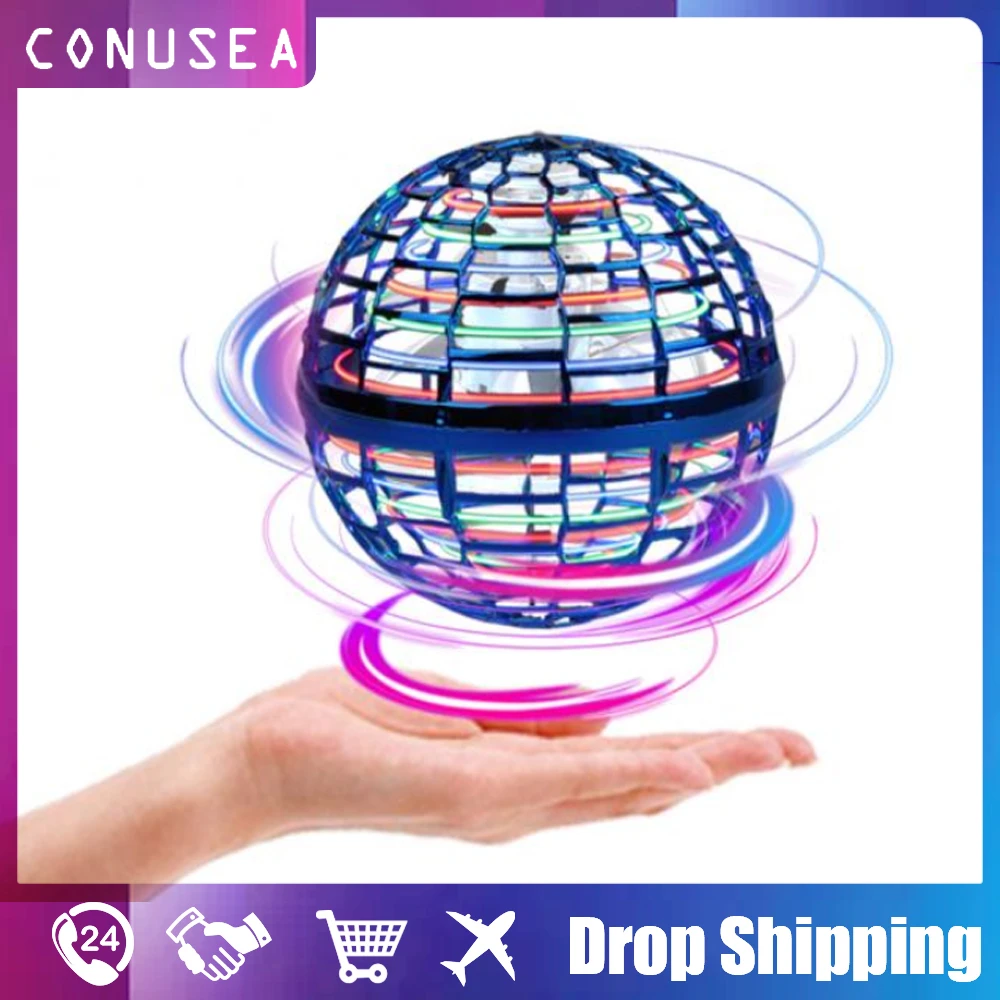 Blue FLYNOVA PRO Flying Ball Toys,2020 Upgraded Version Rechargeable Hand Controlled 360/°Rotating Built-in LED Mini Drone Flying Boomerang Balls Gifts Choices for Boys Kids Adults Indoor Outdoor