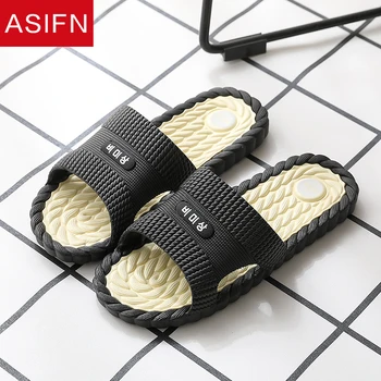 

ASIFN Men Slippers Summer Flip Flops indoor Non-slip Soft Sole Korean Style House Sandals Shoes Male Slides Zapatos De Hombre