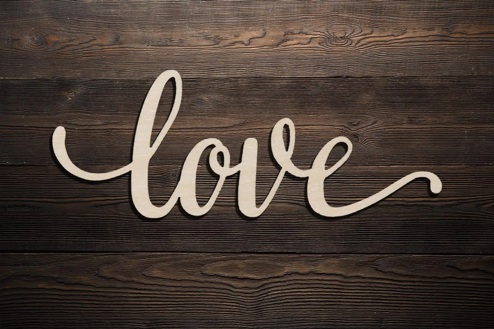 

Wooden Words, Sign Art, Rustic Cursive Word, Love Script Word, Love Wood Sign, Room Decoration, Wall hanging, Laser Cut Unfinish