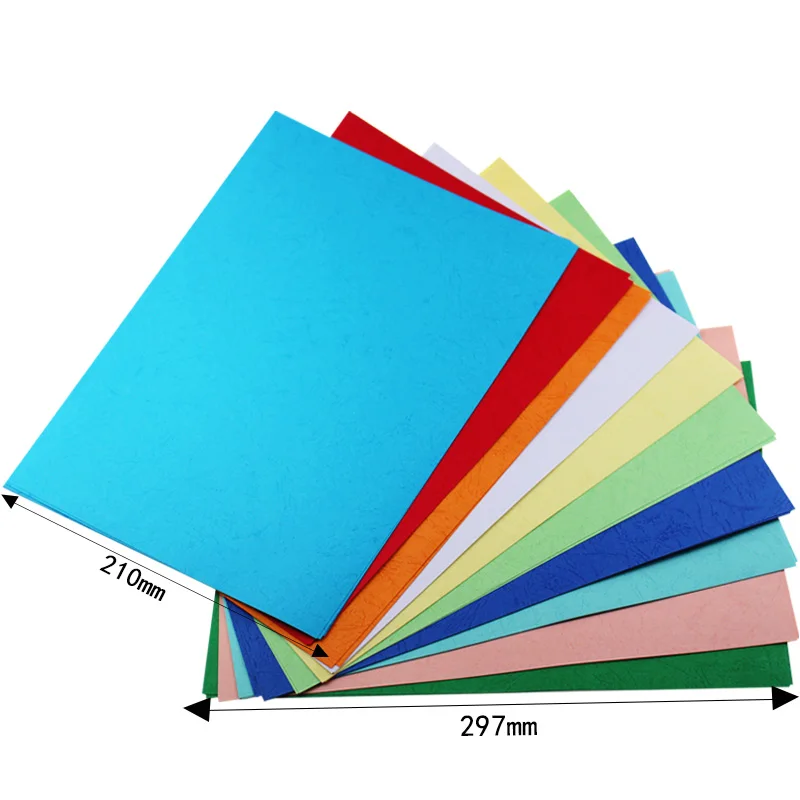 5 sheets of coloured leather A4 size 230g coloured cardboard/cover paper for printing or writing decoration