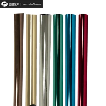 

HOHOFILM Multi-size Window Film Mirrored Glass Sticker Glue Tinted Reflective One way sun block Glass Sticker home window stick
