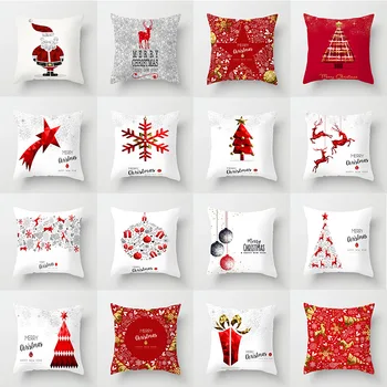 

MERRY CHRISTMAS TREE SNOWFALKE STAR CUSHION COVER PILLOW CASE HOME SOFA DECOR