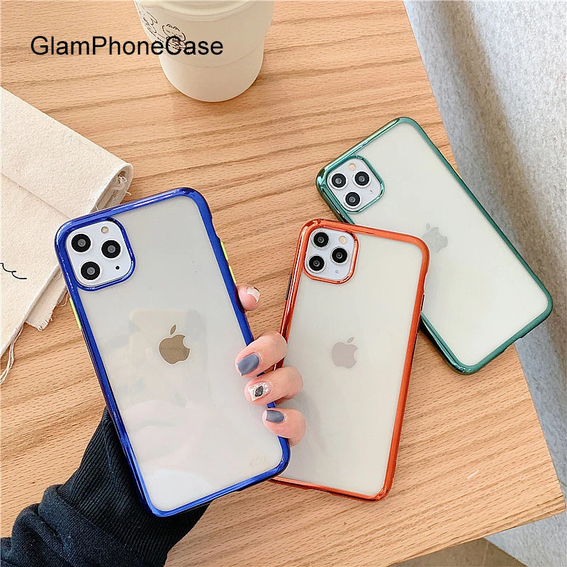 GlamPhoneCase Solid Color Plating Phone Case For iPhone11Pro/Max X XS Max XR Soft Silicone Cover iPhone11 7 8 6 6s Plus |