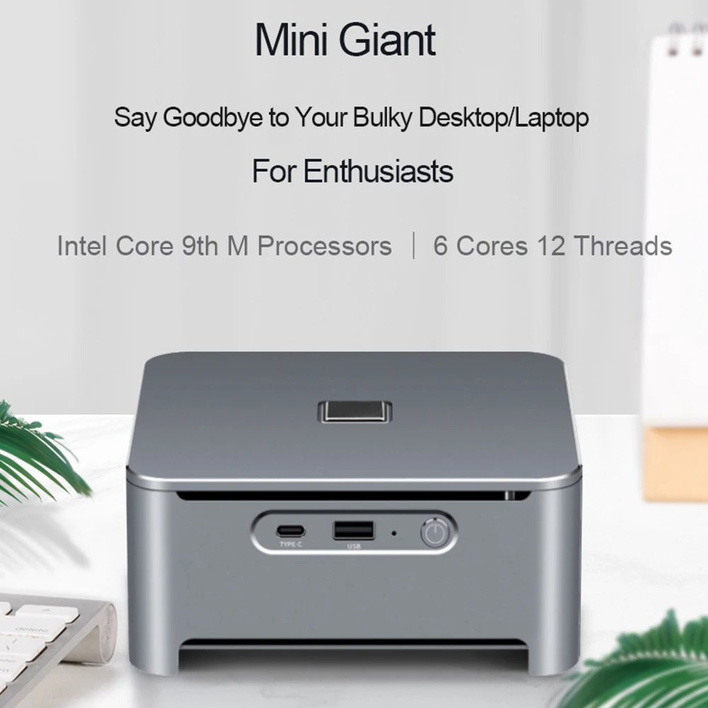 XCY Mini PC computer Intel Core i7 9850H i9 Processor DDR4 RAM Win 10 Linux Gaming 4K UHD HTPC HDMI