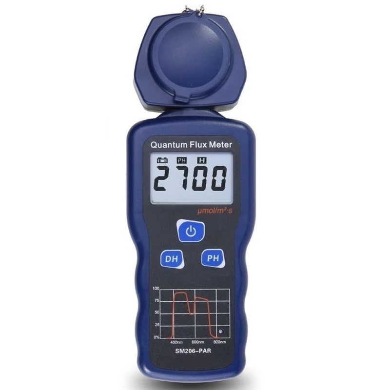 Quantum Flux Meter Digital Photosynthetic Effective Radiation Intensity Tester Wavelength 400-700nm Peak Hold Waterpoorf Probe