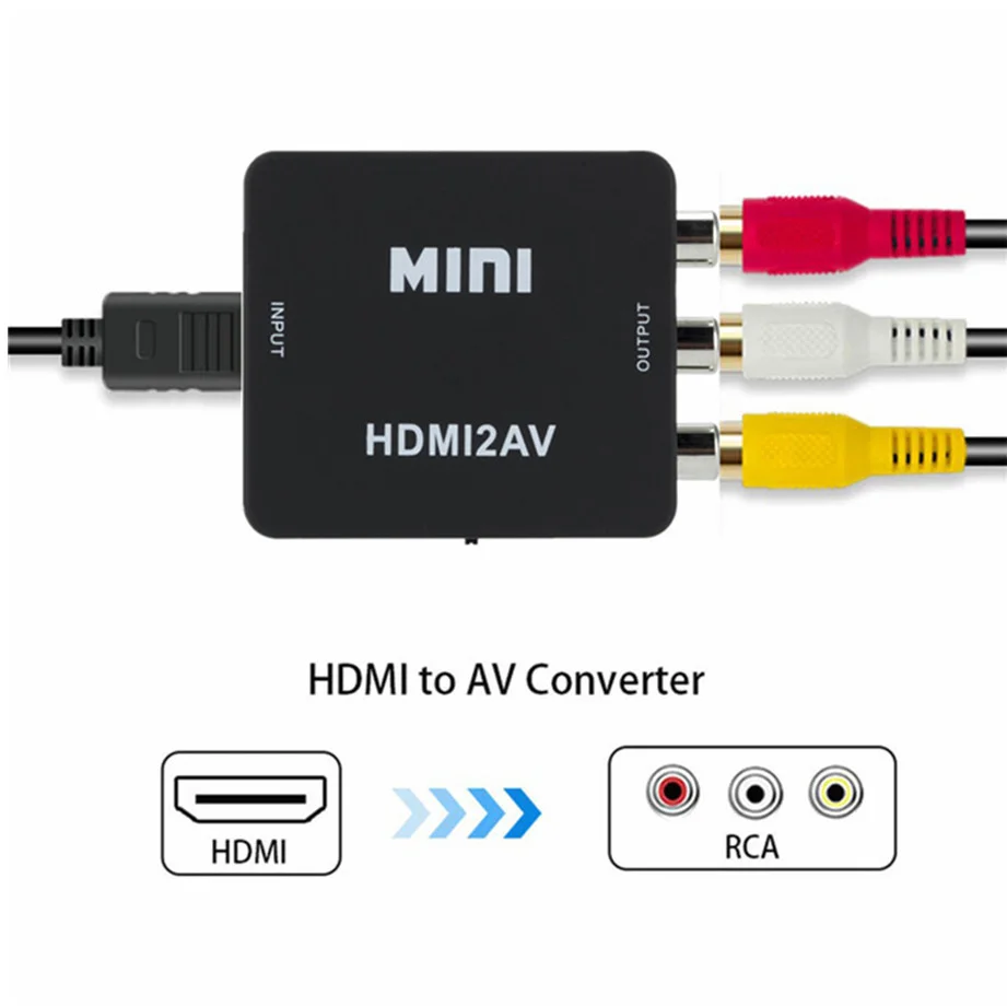 1080P HDMI to AV Video Scaler and Converter Adapter