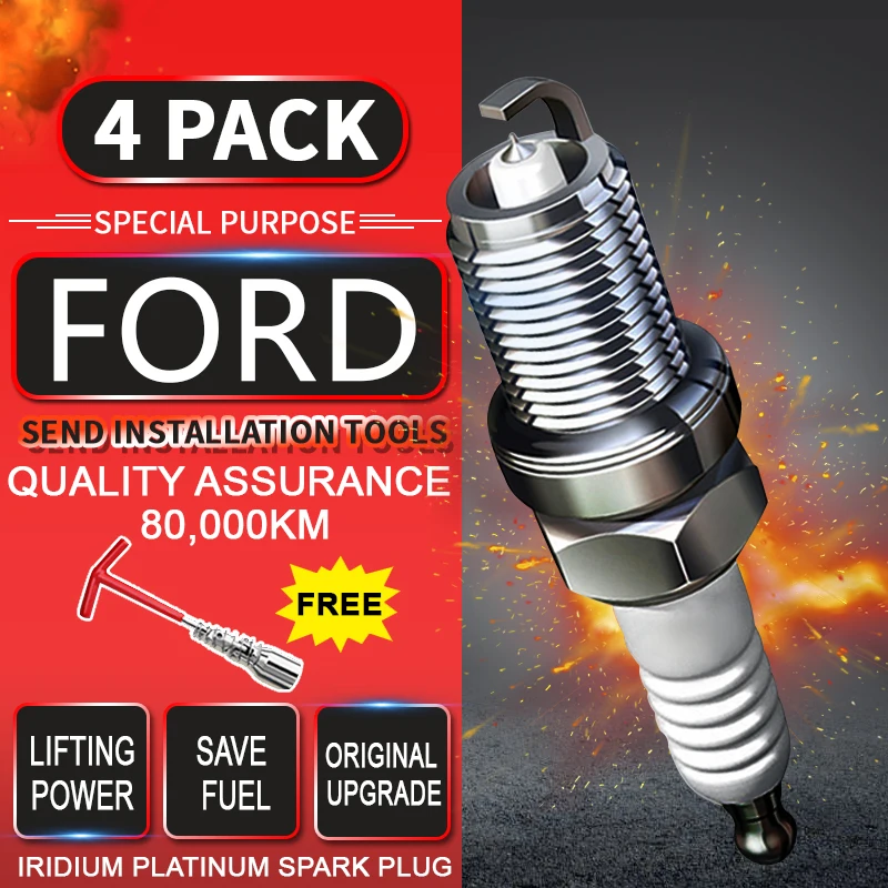 

4pcs Spark Plug Glow Plugs Iraurita Platinum for FORD Ecosport(2013-2017) 1.5L EcoBoost125 1.0 GTDi Dual Iridium