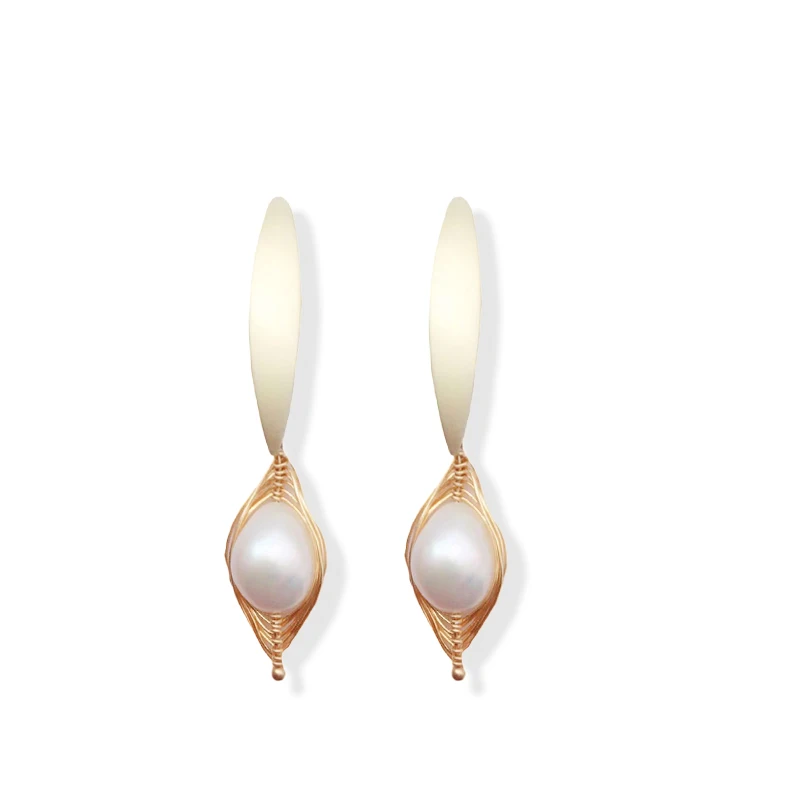 

Earrings Women's Net Red Handmade Pearl Jewelry Shell Alloy Dangle Earrings Charm Jewelry Accessories Direct Wholesale Jewelry E