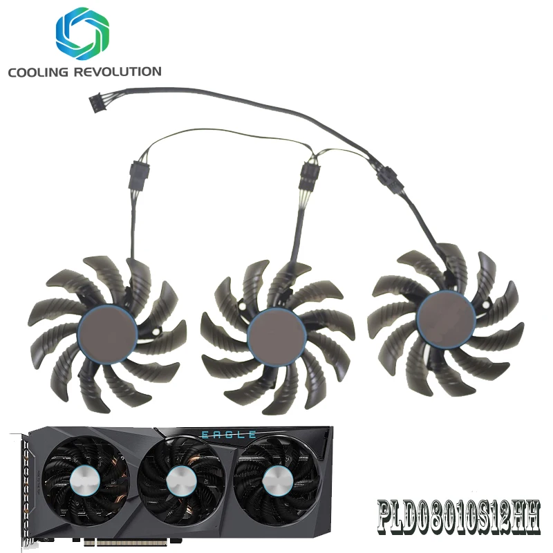 Dispositivo Di Raffreddamento Della Gpu Di 3 Pz/Set 75Mm T128010Su Per I Fan Delle Schede Grafiche Dell'Aquila Di Gigabyte Radeon Rx 6600 Xt Rx 6700 X