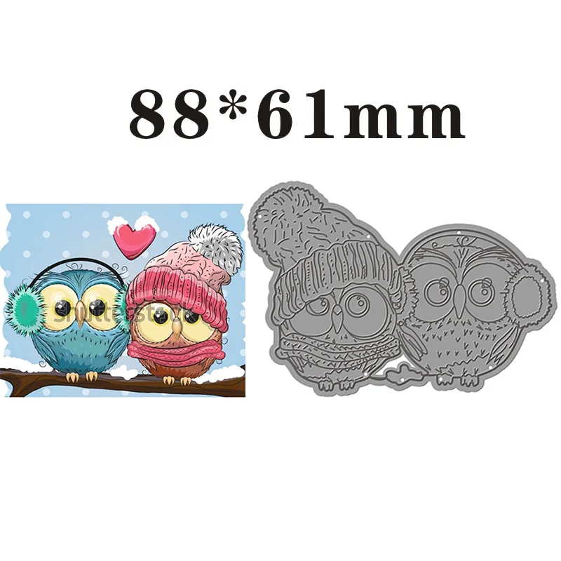 2020 New Metal Cutting Dies Cute Couple Owl Stencil For DIY Scrapbooking Flowers Cut Shapes Embossing Craft Card Making no Stamp | Дом и сад
