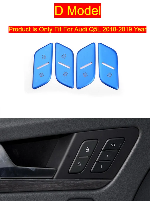 Автомобильный Стайлинг для Audi A4 B9 A5 Q3 Q5L A6 C8 дверные переключатели разблокировки Декоративные Чехлы наклейки отделка интерьера авто аксессуары - Название цвета: D Model Blue Q5l