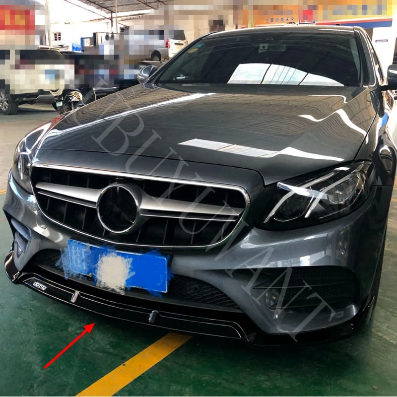 

Car ABS Front Bumper Lip Spoiler Auto Diffuser Bumper Protector Decoration For Mercedes-Benz W213 E200 E260 E300 2016-2019