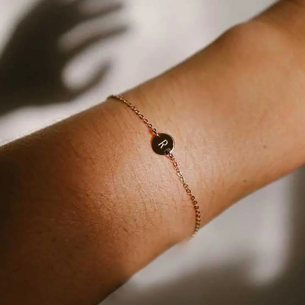 ZOVOLI Dainty Gold Initial Letter A-z Charm Bracelet Adjustable Chain Love Bangles Bracelets For Women Fashion Jewelry Gift