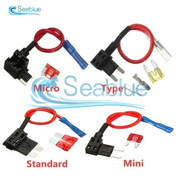 

12V Fuse Holder Add-a-circuit TAP Adapter Micro Mini Ford Type Standard ATM APM Blade Auto Fuse With 10A Blade Car Fuse Holder