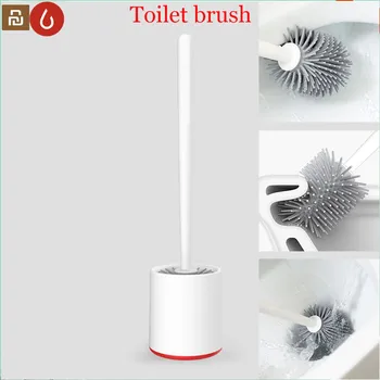 

Youpin YJ Vertical Storage Toilet Brush Soft Glue Bristles Toilet Brush and Bracket Set Bathroom for xiaomi Toilet Cleaning Tool