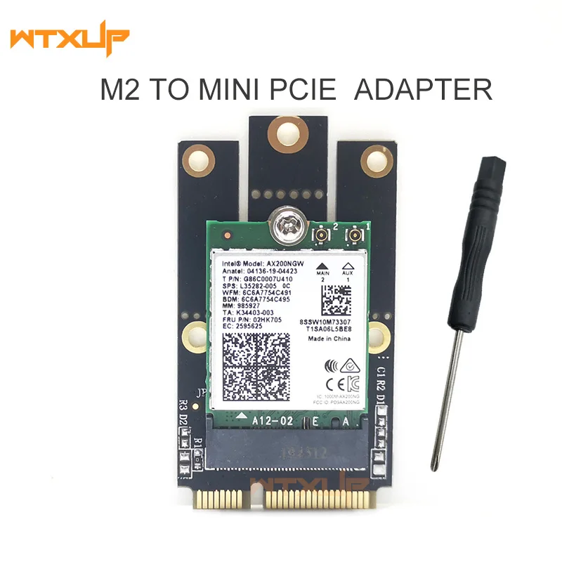 Адаптер M.2 NGFF Mini конвертер PCI E для Wifi Wlan Bluetooth карты Intel AX200 9260 8265 8260 ноутбука и