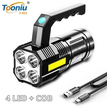 

Power Led Flashlights 4LED Outdoor Lighting COB High Hand Lamp Rechargeable Flashlight Powerful Lantern Torch Torches Portable
