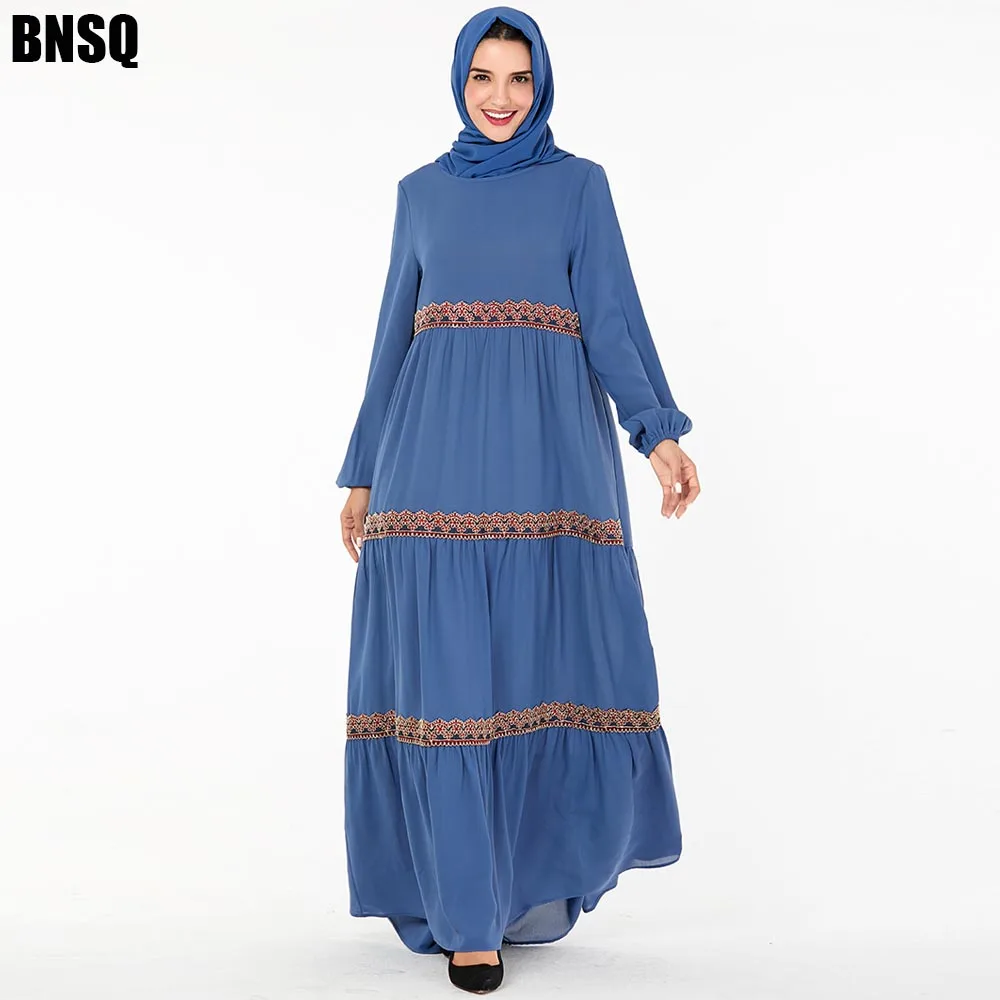 BNSQ мусульманское платье кафтан абайя одежда Jilbab Макси Турция Кафтан