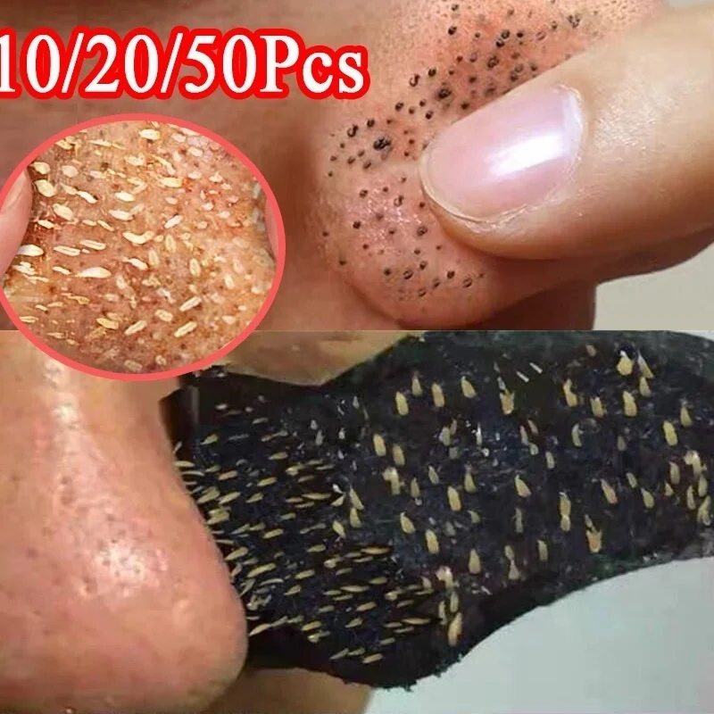 Mascarilla para eliminar puntos negros, mascarilla de carbón de bambú para tratamiento de puntos negros, puntos negros, acné, adhesivo de nariz, limpiador de poros, banda de Limpieza Profunda, 50 Uds.
