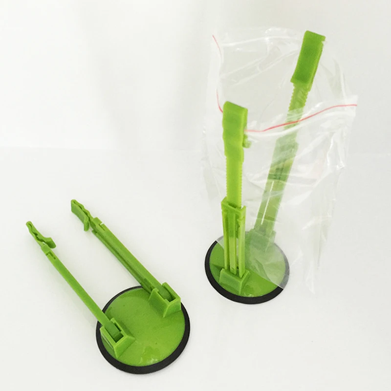 Adjustable Non Slip Ziplock Storage Bag Holder Bag Clip Hands-Free Plastic Hands Baggy Rack Sandwichs Bag Racks Kitchen Gadget
