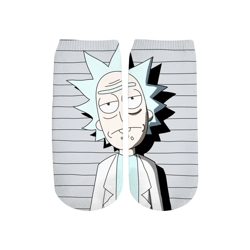 PLstar Cosmos/Новинка года; милые короткие носки с 3D принтом с героями мультфильмов Rick and Morty для мужчин и женщин; корейские носки в стиле Харадзюку; WZ888