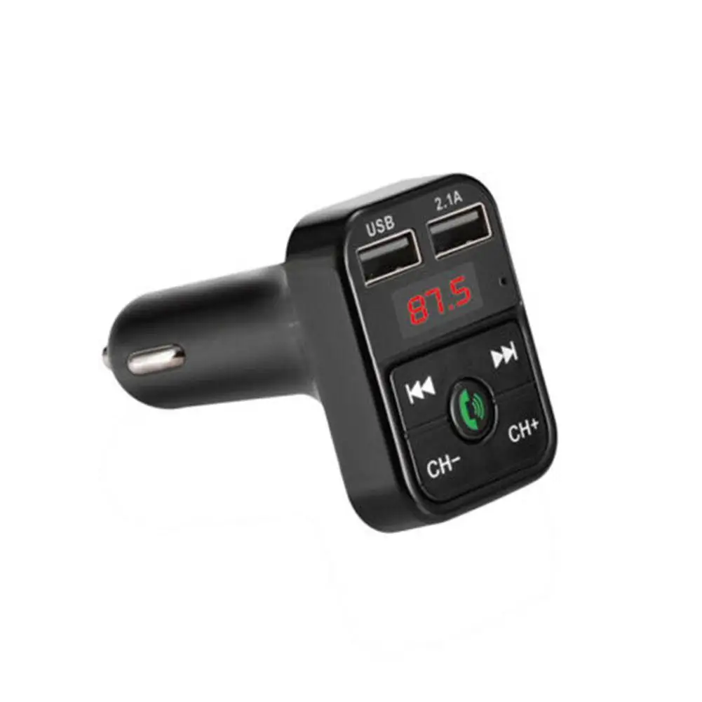 Автомобильный комплект громкой связи беспроводной Bluetooth fm-передатчик lcd MP3-плеер USB зарядное устройство 2.1A автомобильный громкой связи Авто fm-модулятор - Название цвета: Черный