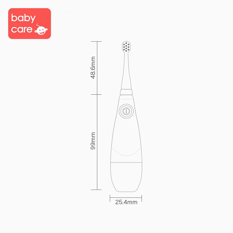 Babycare 3 шт. Съемная насадка для зубной щетки светодиодный свет Водонепроницаемый Мягкий волос Низкий шок звуковая волна 1-3 года детская силиконовая электрическая зубная щетка