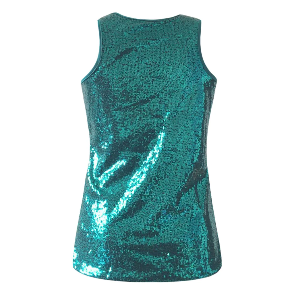 Топы на бретелях с блестками Camisole Cami для женщин, круглый вырез, сплошной, блестящий, без рукавов, Повседневный, ropa mujer, укороченный топ с блестками для женщин feminino