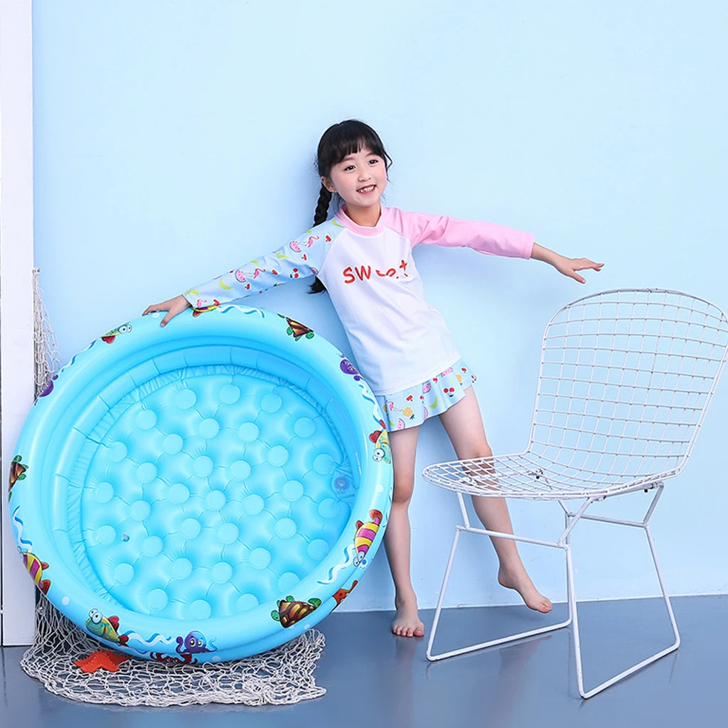 Portable Household 3-Ring Inflatable Children's Swimming Pool Tub Backyard Baby Adult Home Paddling Pool Home Bathtub