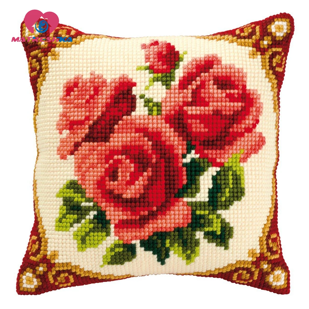 

needlework latch hook embroidery pillow Flowers pillow cross stitch latch hook kits needlework crafts do it yourself home decor