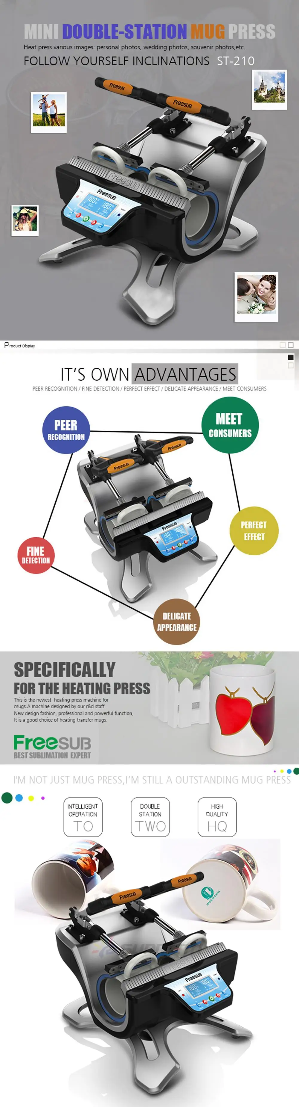 Hot sale ST-510 Double Station Mug Press Machine Sublimation Heat Press Machine for 6oz ,9oz .11oz ,12oz,17oz Mugs Cups Printing cheap stick welder