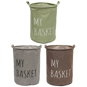 

Cotton Linen Fabric Foldable Laundry Washing Hamper Storage Large Capacity Bag Bins Kids Toy Buckets Storage Hamper
