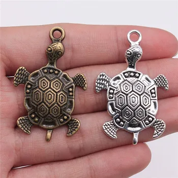 

WYSIWYG 3pcs 45x28mm 2 Colors Antique Bronze Sea Turtle Charm Turtle Pendant Sea Turtle Pendant