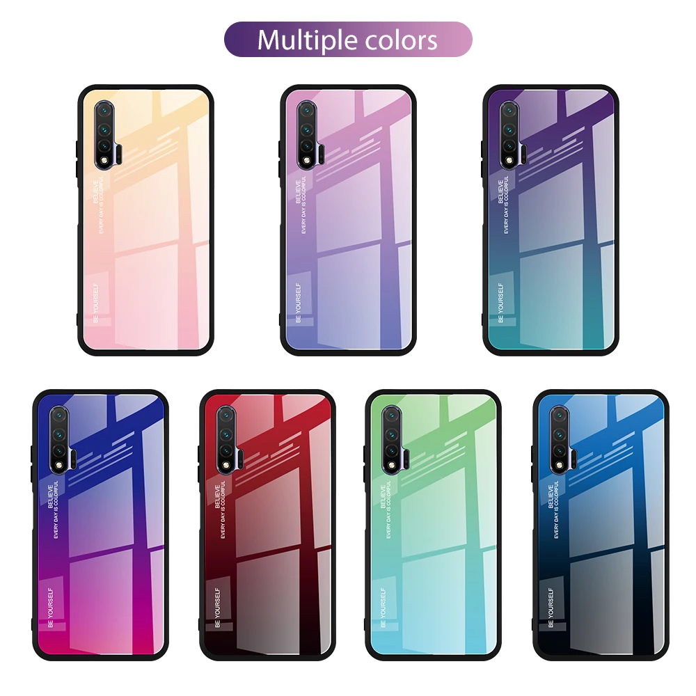 Градиентный чехол для телефона Huawei Nova 5 T 5i Pro 6 SE защитный из закаленного стекла Nova5