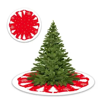 

84CM Christmas Tree Skirt With Snowflakes Tree Pattern Home Party Decoreation Christmas Tree Base Floor Mat Ornaments