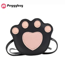 Сумка из искусственной кожи для девочек, сумка через плечо с рисунком медведя лапы, детские мини-сумочки для монет, милая детская сумка на плечо для девочек, новинка, Лидер продаж