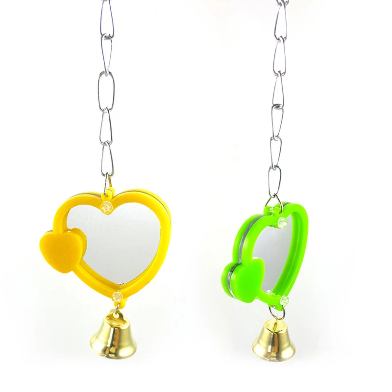 Птица ЗЕРКАЛО в виде попугая Колокольчик для укуса игрушки форме сердца
