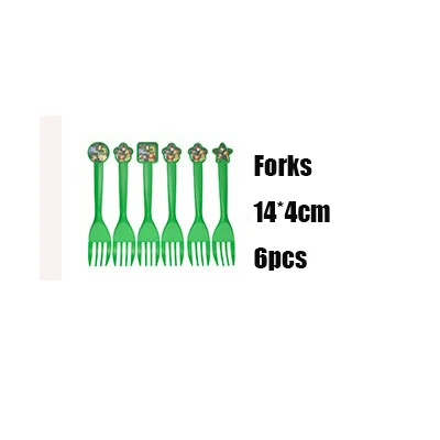 Forks Льва ДЖУНГЛИ зоопарк принадлежности для тематической вечеринки бумажные кружки, тарелки, салфетки флаг шляпа соломинка Дети День Рождения Вечеринка одноразовые посуда - Цвет: Forks