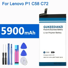 GUKEEDIANZI 5900mAh Сменный литий-ионный полимерный аккумулятор BL244 для lenovo P1 C58 C72 P1c58 аккумулятор стабильного напряжения для мобильного телефона