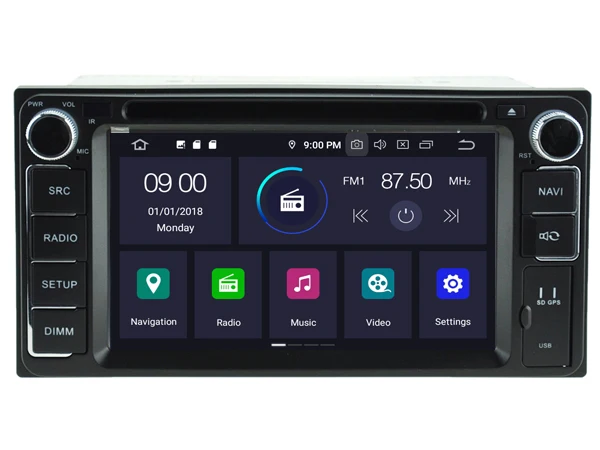 RUISO 4g+ 64g 8-Core автомобильный DVD плеер Android 9,0 для TOYOTA UNVIERSAL автомобильный мультимедийный DVD Авто Радио Стерео 1080P GPS wi-fi DVR dab obd ips